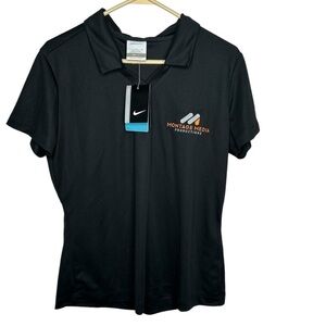 New Nike Golf Women’s Collared S/S Size Large Black Logo BNWT